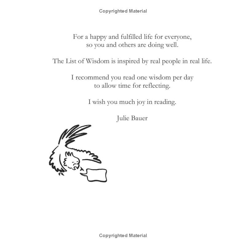 Julie’s List of Wisdom: 62 Wisdoms for a Better World and a Happy Self